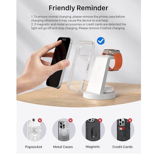 3-in-1 Wireless Charging Station for iPhone, AirPods & Apple Devices