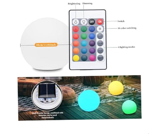 Solar Ball Lights Outdoor 16 Colors Rechargeable