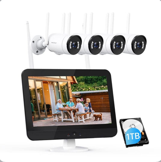 Smonet Wireless Security Cameras With 12" Monitor