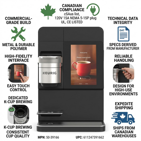 Infographic detailing the commercial features of the Keurig K4500 coffee maker for Canadian businesses.