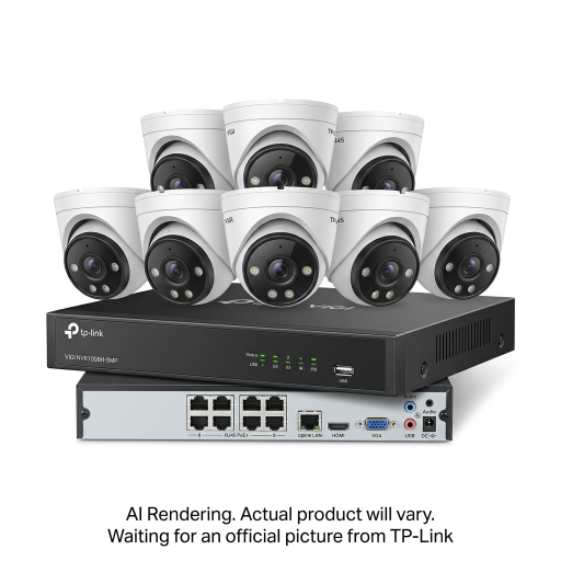 VIGI 4MP Full-Color Turret IPC & 8 Channel PoE+ NVR KIT
