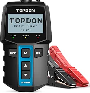 TOPDON BT100 12V Battery Tester & Charging System Analyzer