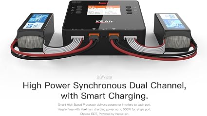 ISDT K2 Air Dual-Channel Smart RC Battery Charger, 200W AC / 500W DC