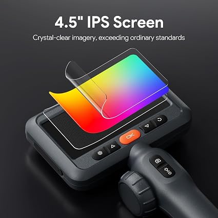 DEPSTECH Dual-Lens Articulating Borescope with 4.5" Screen & 1080P Camera