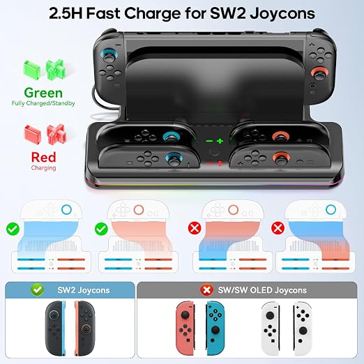 Nintendo Switch 2 Sports Accessories Bundle with Charger & Organizer
