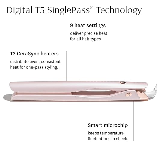 3 SinglePass Smooth X Professional Flat Iron with Extra-Long Ceramic Plates