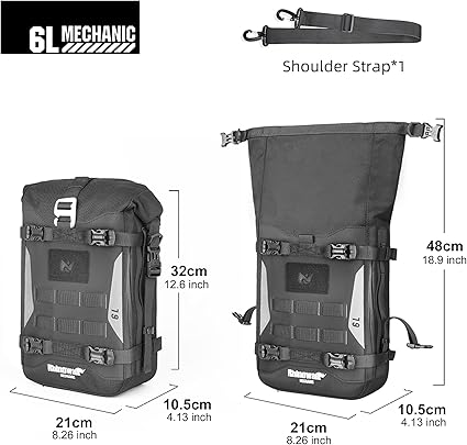 Rhinowalk Motorcycle Crash Bar Bag Waterproof Motorcycle Frame Bag Saddle Side Bag 6L with Shoulder
