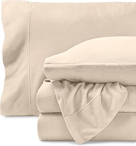 Anti- Pill Microfleece Sheet Twin Set- Beige