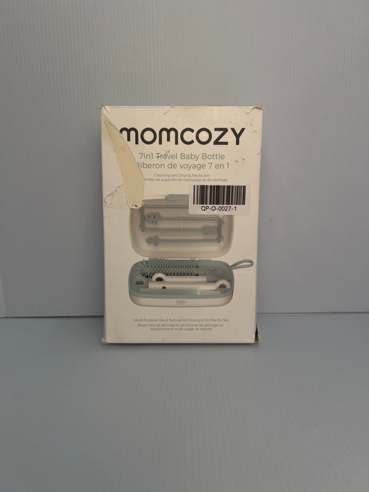 Momcozy 7-in-1 Bottle Brush Set with Drying Rack for Home & Travel, Green