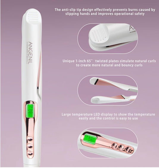 ANGENIL Pro Tourmaline Ceramic Twist Hair Straightener