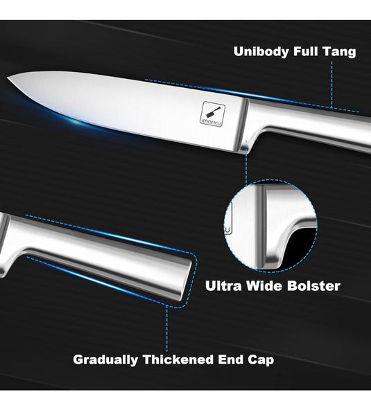 imarku 15-Piece Knife Set, Japanese High Carbon Stainless Steel with Block