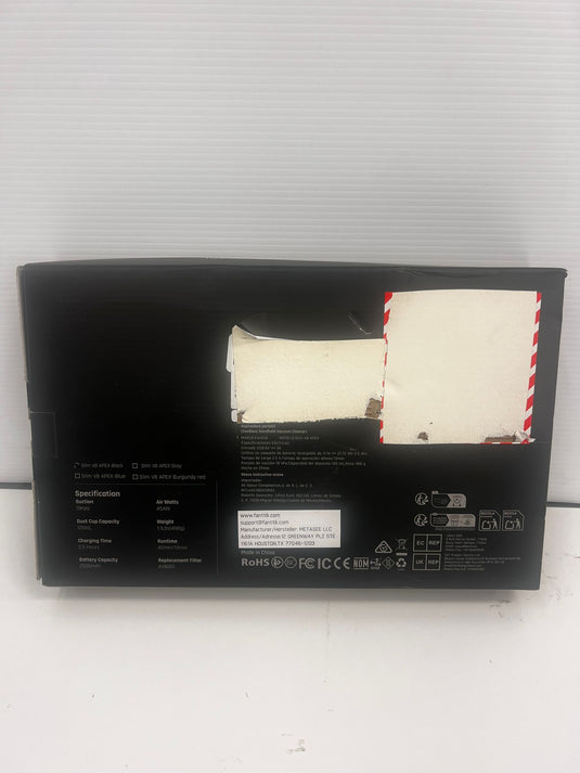 Fanttik Slim V8 Apex Handheld Vacuum for Car, Home, Keyboard Cleaning, Black