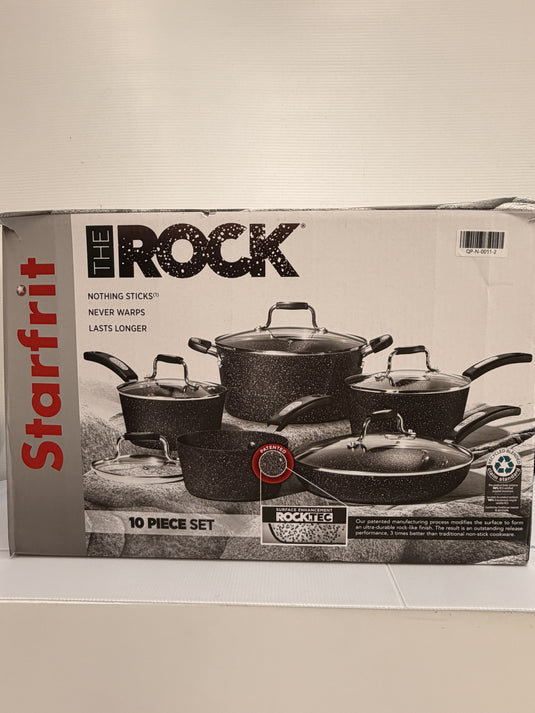 Starfrit The Rock Cookware Set 10pc Set w/Lids & Bakelite