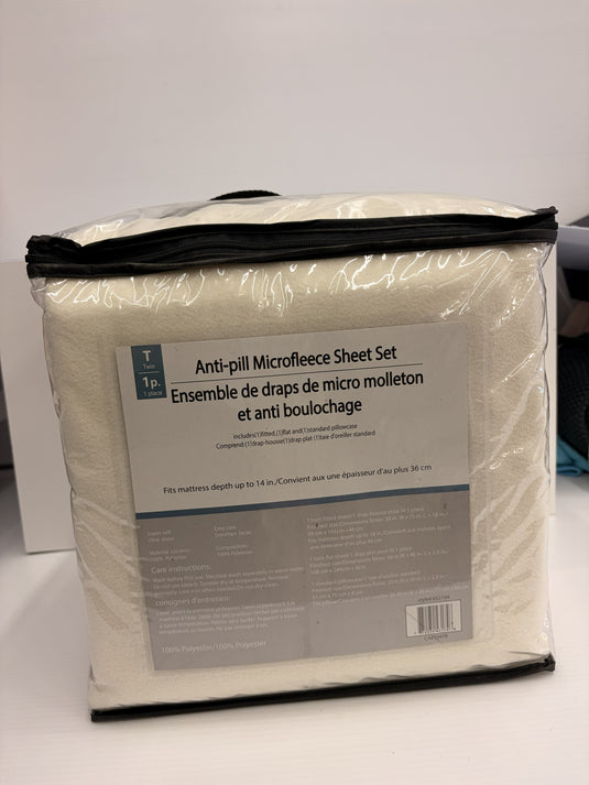 Anti- Pill Microfleece Sheet Twin Set- Beige