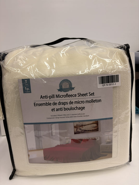 Anti- Pill Microfleece Sheet Twin Set- Beige