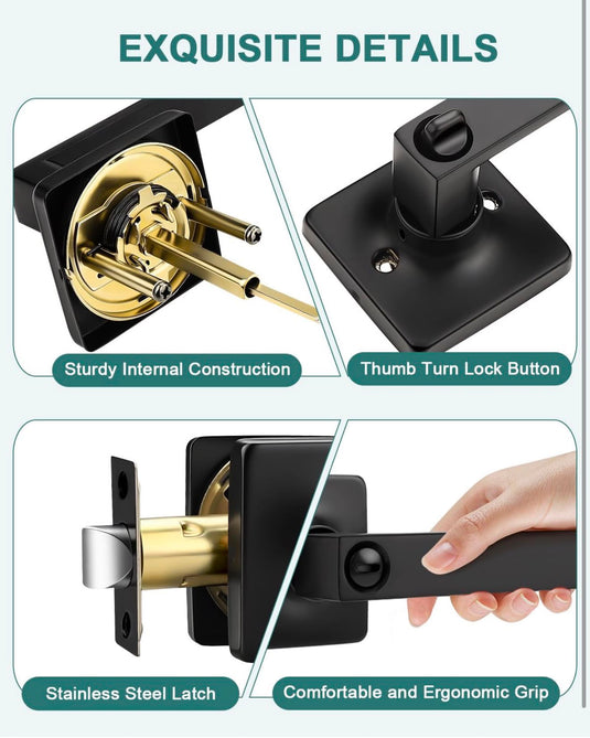 GOBEKOR Matte Black Door Handles Interior 10 Pack