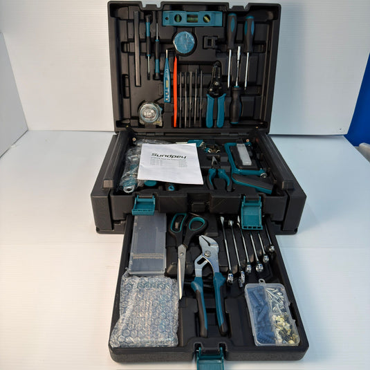 Sundpey 379 Pcs Portable Complete Home and Auto Tool Kit with Drawer Blue