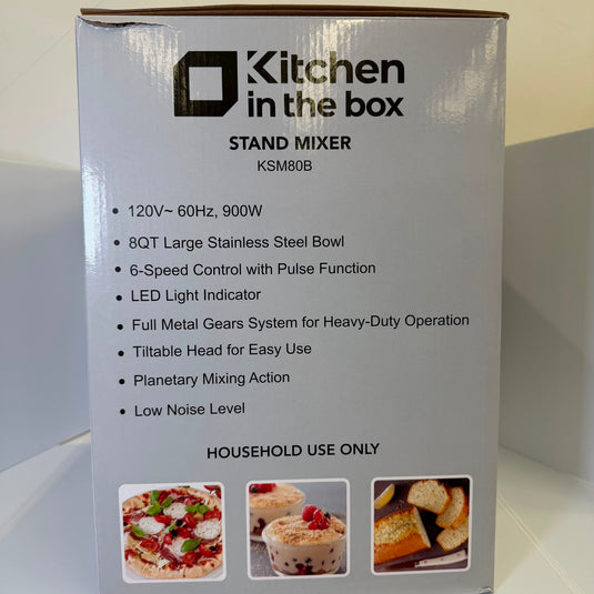 kitchen in the box Batteur sur socle, 8 pintes, mélangeur de cuisine 900 W, 6 vitesses