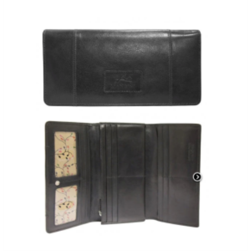 Portefeuille femme triple Casablanca avec protection RFID, noir