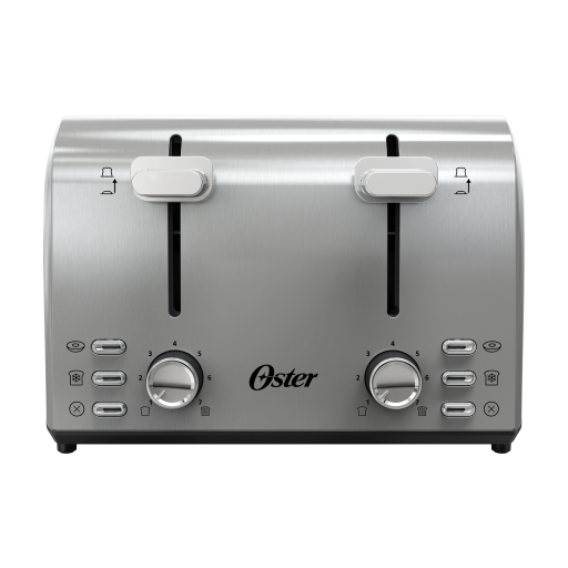 Grille-pain 4 tranches Oster 2215773 – Fentes très larges de 3,8 cm et acier inoxydable brossé