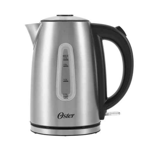 Oster 2136856 Bouilloire électrique, corps en acier inoxydable brossé de 1,7 L ? Ébullition rapide 1500 W et arrêt automatique