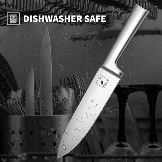 imarku 15-Piece Japanese Stainless Steel Knife Set with Block & Sharpener