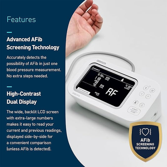 Tensiomètre Omron Platinum pour le bras - Tensiomètre validé cliniquement - Utilisation de l'application OMRON Connect pour des mesures illimitées