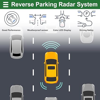 Motoforti Auto Vehicle Reverse Backup Radar System Reverse 8 Parking Sensor