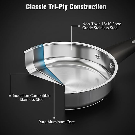 12-piece Stainless-Steel Cookware Set