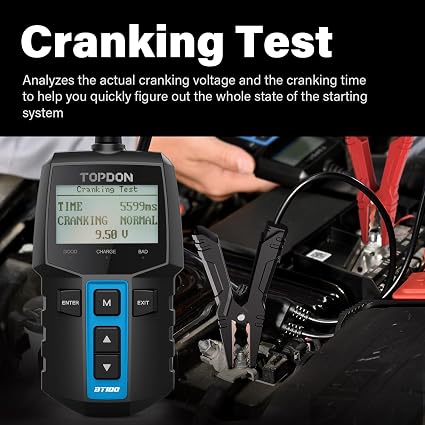 TOPDON BT100 12V Battery Tester & Charging System Analyzer