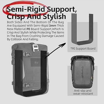 Rhinowalk Motorcycle Crash Bar Bag Waterproof Motorcycle Frame Bag Saddle Side Bag 6L with Shoulder