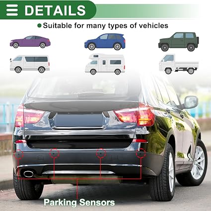 Motoforti Auto Vehicle Reverse Backup Radar System Reverse 8 Parking Sensor
