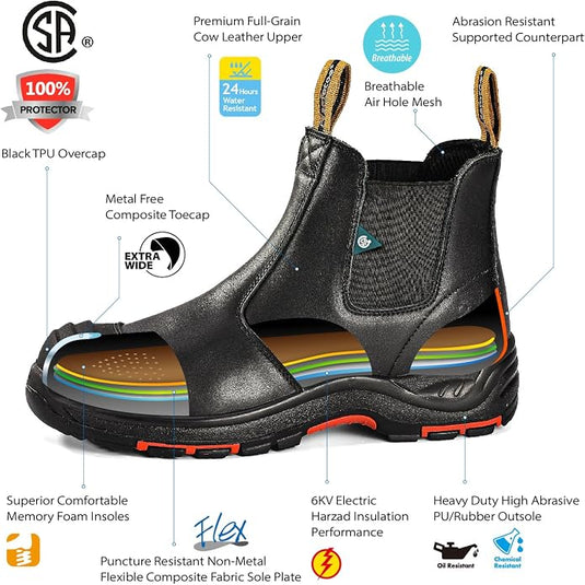 Safetoe Canadian Standard Black Work Shoes M-8025NBK