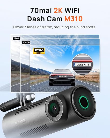 70mai 1296P WiFi Dash Cam with Night Vision & Parking Monitor