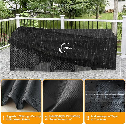 Kipiea Patio Furniture Set Covers Waterproof Winter, Heavy Duty