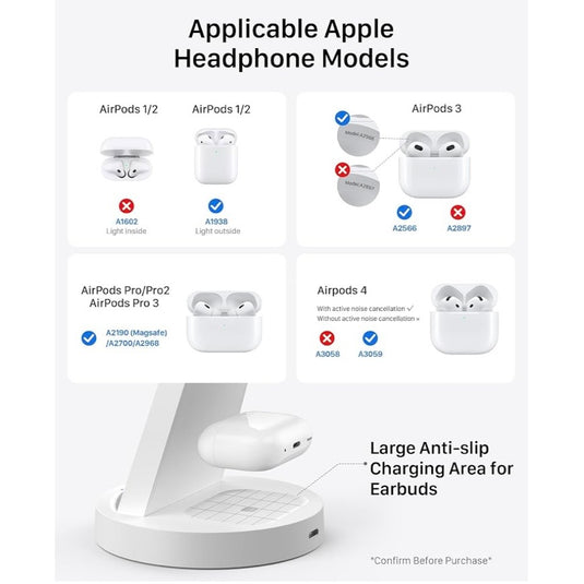 3-in-1 Wireless Charging Station for iPhone, AirPods & Apple Devices