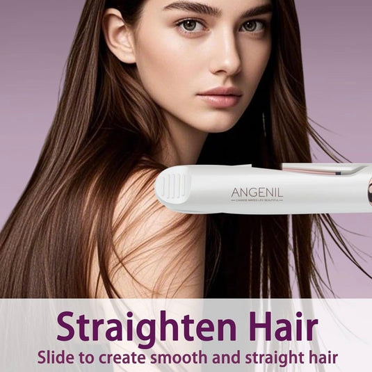 ANGENIL Hair Straightener and Hair Curler 2 in 1 for All Hair Types, White