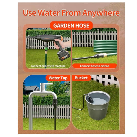 Blissthrill 1480PSI Cordless Pressure Washer with Battery & Foam Cannon