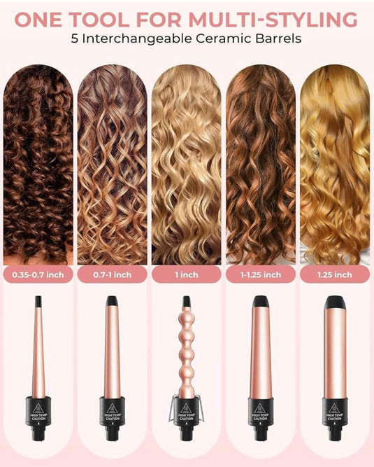 Ohuhu 5 in 1 Curling Wand Set