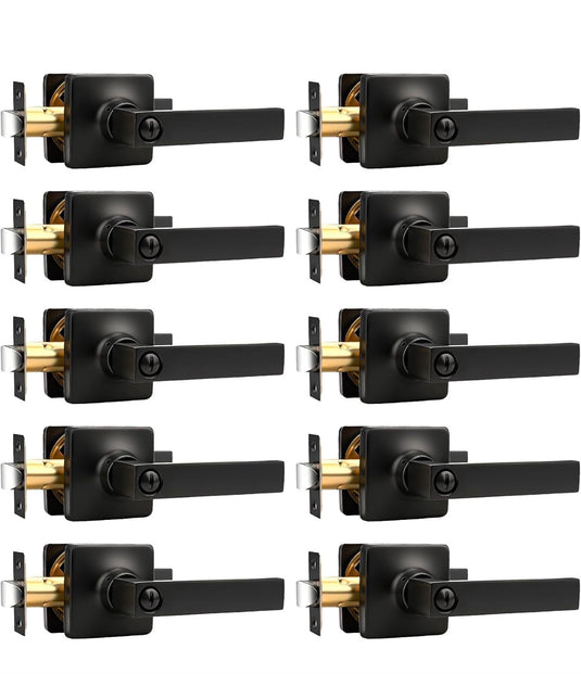 GOBEKOR Matte Black Door Handles Interior 10 Pack