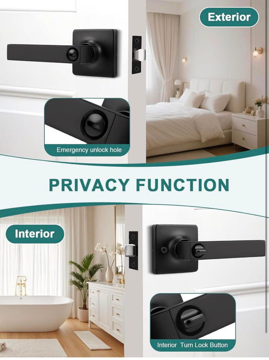GOBEKOR Matte Black Door Handles Interior 10 Pack
