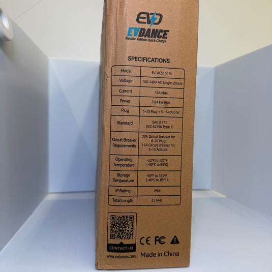 Chargeur EVDANCE EV Niveau 1 - Chargeur portable J1772 pour la maison